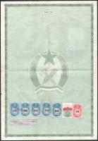 1957 Fényképes kivándorló útlevél 7 db okmánybélyeggel