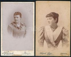 2 db vizitkártya: Bronts Margit és Bronts Vilma képével, Klapok Alajos és Honisch István aradi műterméből