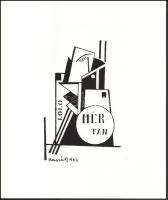 Kassák Lajos (1887-1967): Konstruktivista kompozíció (cím nélkül). Szitanyomat, papír. Jelzett a nyomaton. Pesti Műhely kiadása, az 1981-ben megjelent Kassák 6 Typographia c. mappából. Lapméret: 35x28,5 cm