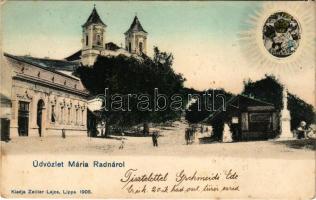 1907 Máriaradna, Mária-Radna, Radna (Lippa, Lipova); utca, templom. Zeitler Lajos kiadása / street, church