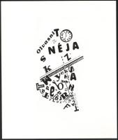 Kassák Lajos (1887-1967): Olvasni (cím nélkül). Szitanyomat, papír. Jelzett a nyomaton. Pesti Műhely kiadása, az 1981-ben megjelent Kassák 6 Typographia c. mappából. Lapméret: 35x28,5 cm