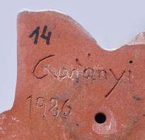 Garányi József (Budapest, 1928 - Budapest, 2015): Nőalak. Kézzel formált, mázas kerámia. Alján jelze...