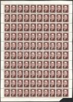 1952 Rákosi Mátyás 100 db sor hajtott ívben és ívdarabokban (30.000)