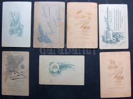 cca 1870-1890 7 db közepes méretű kemányhátú fotó rajta a modellek neveivel ritka magyar fényképésze...