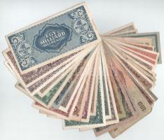 Vegyes, 31db-os magyar bankjegy tétel, benne: 1916-1946. 1K-100K (9xklf) + 20f + 50f + 100P-1.000.00...