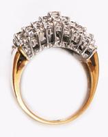 Koktélgyűrű. 14k arany, brillekkel, össz 1,35ct (45x0,03ct) jelzett m: 52, br 8,1g /// Cocktail ring...