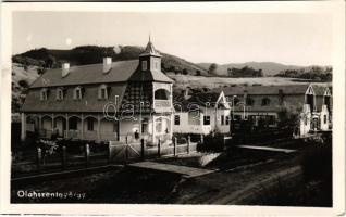 1942 Oláhszentgyörgy, Sangeorgiul Roman, Sangeorz-Bai; nyaralók / villas, street view
