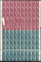 1952 Leonardo Da Vinci és Victor Hugo 200 db sor hajtott ívekben és ívtöredékekben (40.000)