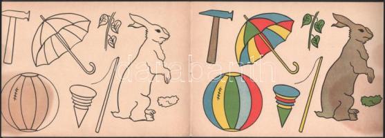 Régebbi színező, nincs kiszínezve, foltos, 12 p