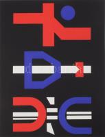 Schöffer, Nicolas (Miklós) (1912-1992): Geometrikus kompozíció (cím nélkül). Szitanyomat, papír, jel...