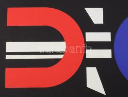 Schöffer, Nicolas (Miklós) (1912-1992): Geometrikus kompozíció (cím nélkül). Szitanyomat, papír, jel...