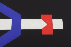 Schöffer, Nicolas (Miklós) (1912-1992): Geometrikus kompozíció (cím nélkül). Szitanyomat, papír, jel...