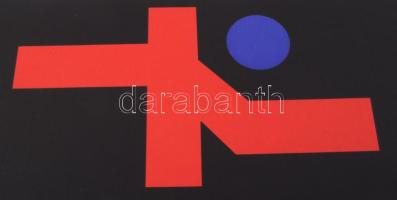 Schöffer, Nicolas (Miklós) (1912-1992): Geometrikus kompozíció (cím nélkül). Szitanyomat, papír, jel...