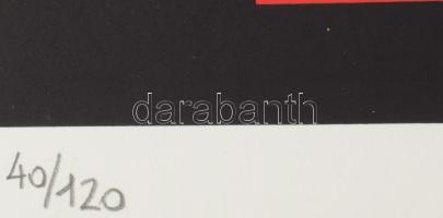 Schöffer, Nicolas (Miklós) (1912-1992): Geometrikus kompozíció (cím nélkül). Szitanyomat, papír, jel...