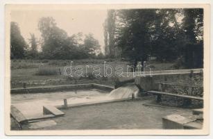 Felek, Freck, Avrig; Park Sanatorium Brukenthal, Freibad mit Tauwiese / szanatórium park/ sanatorium, park. photo (gyűrődés / crease)