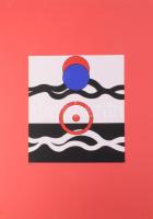 Schöffer, Nicolas (Miklós) (1912-1992): Körkörös kompozíció (cím nélkül). Szitanyomat, papír, jelzett, számozott (40/120). Az 1987-ben megjelent Nicholas Schöffer Varigráfiai c. mappából. 34×30 cm