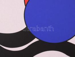 Schöffer, Nicolas (Miklós) (1912-1992): Körkörös kompozíció (cím nélkül). Szitanyomat, papír, jelzet...