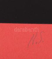 Schöffer, Nicolas (Miklós) (1912-1992): Körkörös kompozíció (cím nélkül). Szitanyomat, papír, jelzet...