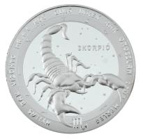 Kósa István (1953-) DN "Horoszkóp érmesorozat - Skorpió" ezüstözött fém emlékérem, kapszulában, tanúsítvánnyal, dísztokban (42,5mm) T:PP