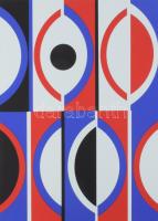 Schöffer, Nicolas (Miklós) (1912-1992): Geometrikus kompozíció (cím nélkül). Szitanyomat, papír, jel...