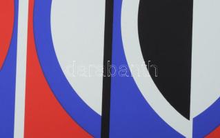 Schöffer, Nicolas (Miklós) (1912-1992): Geometrikus kompozíció (cím nélkül). Szitanyomat, papír, jel...