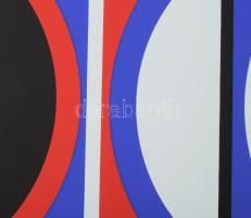 Schöffer, Nicolas (Miklós) (1912-1992): Geometrikus kompozíció (cím nélkül). Szitanyomat, papír, jel...