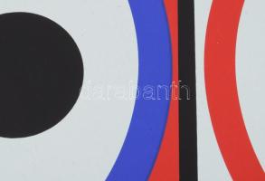 Schöffer, Nicolas (Miklós) (1912-1992): Geometrikus kompozíció (cím nélkül). Szitanyomat, papír, jel...