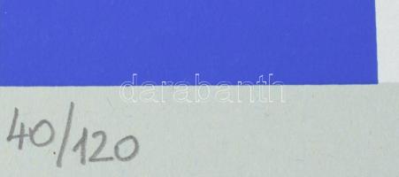 Schöffer, Nicolas (Miklós) (1912-1992): Geometrikus kompozíció (cím nélkül). Szitanyomat, papír, jel...