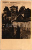 Segesvár, Schässburg, Schaessburg, Sighisoara; Zinngießerturm / Turnul Cositorilor / Bádogosok tornya. Kiadja Fritz Teutsch / Tinsmiths' Tower - képeslapfüzetből / from postcard bookler (Rb)