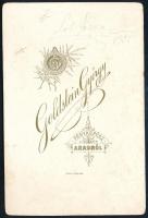 1893 Bányász egyenruhában, kabinetfotó Goldstein György aradi műterméből, a verzón ceruzával írt fel...