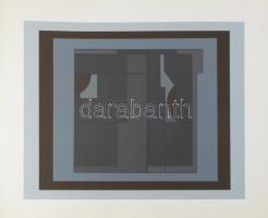 Barcsay Jenő (1900-1988): Geometrikus kompozíció (cím nélkül). Szitanyomat, papír, jelzés nélkül, 40x50 cm.