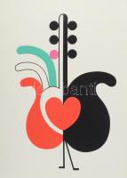 Korniss Dezső (1908-1984): Szűrmotívum III. Szitanyomat, papír, jelzés nélkül. Hátoldalán kisebb felületi sérülésekkel (paszpartuzás nyomaival). 58×42 cm.