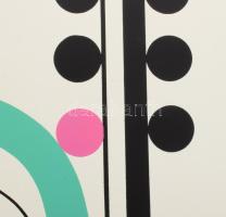 Korniss Dezső (1908-1984): Szűrmotívum III. Szitanyomat, papír, jelzés nélkül. Hátoldalán kisebb fel...