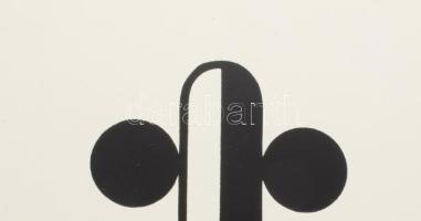 Korniss Dezső (1908-1984): Szűrmotívum III. Szitanyomat, papír, jelzés nélkül. Hátoldalán kisebb fel...