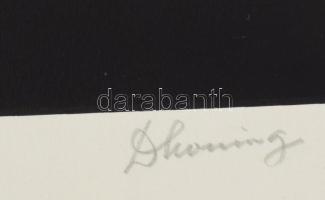 Dirk Koning (1888-1978): Konstruktivista kompozíció (cím nélkül). Szitanyomat, papír, jelzett. Számo...