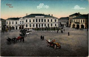 1916 Kielce, Rynek / market square, automobile montage + "K.U.K. KRIEGSBRÜCKENEQUIPAGE Nr. 120" (EK)