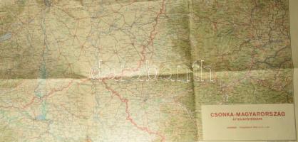 1939 Csonka-Magyarország áttekintő térképe, rajta a visszatért Felvidékkel és Kárpátaljával, 1:750.0...