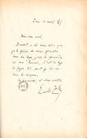 Zola, Émile:
Lettres de Émile Zola a Messieurs de Goncourt. (Számozott.)
Paris, 1929. Paul Catin (...