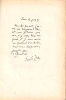 Zola, Émile:
Lettres de Émile Zola a Messieurs de Goncourt. (Számozott.)
Paris, 1929. Paul Catin (...