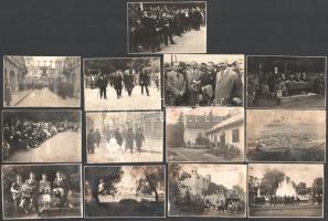 ca 1938 13 db fénykép, egyiken Gömbös Gyula miniszterelnök. Vegyes állapotban 6x8 cm