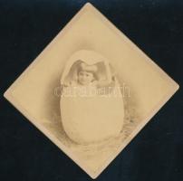 1894 Segesvár, Kisgyermek tojásban. Wilhelm Herter műterméből 11x11 cm