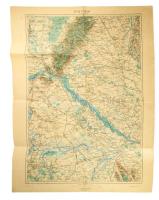 ca 1910 Pozsony és környéket katonai térkép 60x48 cm