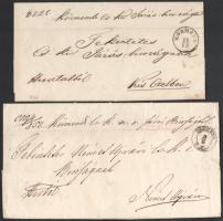 1852-53 Körmend, 2 db hivatalos levél szép viaszpecsétekkel, tartalommal.