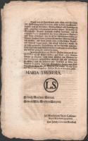 1794 Mária Terézia német nyelvű nyomtatott rendelete, 4p