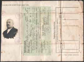 1925 Vadászjegy, fényképpel.