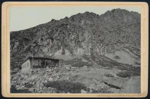 cca 1890 Magas-Tátra, Központi Kárpátok.Schlesierhaus und Blumengartentum Stengel, keményhátú fotó 10,5x16,5 cm / High Tatras, vintage photo,