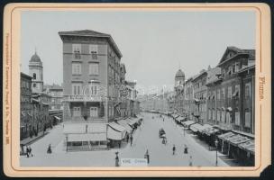 ca 1890 Fiume, Corso Keményhátú kabinetfotó Stengel. 16x11 cm