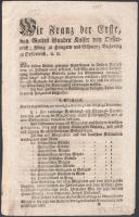 1810 I. Ferenc nyomtatott rendelete, 12p