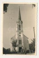 1942 Ótelek, Otelec; Biserica rom. cat. / római katolikus templom / Roman Catholic church. photo (5,8 x 8,6 cm)