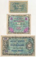 Német Harmadik Birodalom / Szövetséges megszállás 1944. 5M + 10M + Német Szövetségi Köztársaság 1948. 5pf T:F,VG German Third Reich / Allied occupation 1944. 5 Mark + 10 Mark + Federal Republic Germany 1948. 5 Pfennig C:F,VG